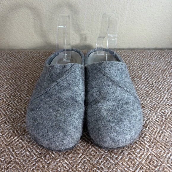 Taos Womens Wool Slip on Slippers Mule Clog Comfort Charcoal Minimalist Sz8-8.5 - Picture 2 of 7